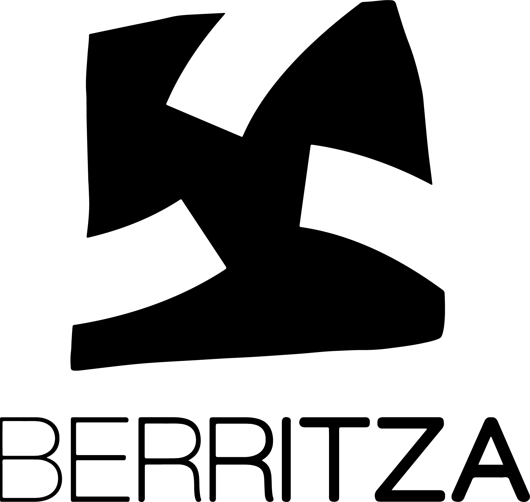 Logo minimaliste noir de l'association Berritza sur fond blanc.
